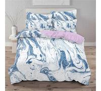 Blue Purple Marble Duvet Cover Super King,Gold Glitter Marbling Abstract Art bedding set,soft Microfibre quilt cover with Pillowcaseeasy care all season Super King