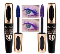 Blue+Purple Mascara,5D Silk Fiber Eyelash Volume with Soft Brush, Lash Sensational Volumizing,Long-Lasting Waterproof No Smudge with False Lash Effect(2PCS Blue+Purple)