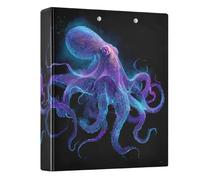 Blue Purple Octopus 3 Ring Binders 1.5 Inch Clear View Three Ring Binders Versatile Binder Fits 200 Sheets 1 Pack
