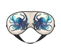 Blue Purple Octopus Print Sleep Mask for Women Men Comfortable Eye Mask for Travel Nap Sleeping
