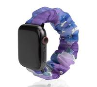 Blue Purple Pansies Scrunchie Watch Band Strap Wristbands Compatible with IWatch 38mm/40mm