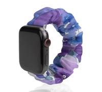 Blue Purple Pansies Scrunchie Watch Band Strap Wristbands Compatible with IWatch 38mm/40mm