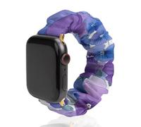 Blue Purple Pansies Scrunchie Watch Band Strap Wristbands Compatible with IWatch 38mm/40mm