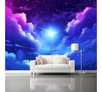 Blue-Purple Photo Wallpaper 400 x 280 cm (W x H), Non-Woven Wall Wallpaper Dreamy Art Galaxy Universe Home Decor Background Art Wall murals for Living Room Bedroom Office and Kids Room
