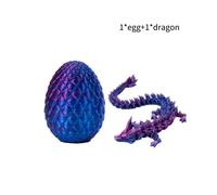 (Blue Purple) Printed 3d Dragon Eggs With Dragon Inside Fidget Toys For Kids Adult Articulated