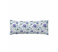 Blue Purple Spring Floral Body Pillow Cover 20 x 54 Inch Decorative Pillow Cover Watercolor Botanical Elegant Lumbar Pillowcase Seasonal Rectangle Cushion Case for Couch Sofa Bed Living Room