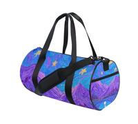 Blue-Purple Starry Sky Waterproof Travel Bag Workout Travel Weekender Gear Bag