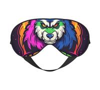 Blue Purple Wolf Head Print Sleep Mask with Adjustable Strap, Comfortable Eye Cover for Travel, Yoga, Napping, Sleeping & Relaxation