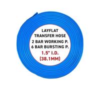 Blue PVC layflat Discharge Hose for Drainage,Dirty Waste Water,Irrigation delivery (1.5" x 100m)