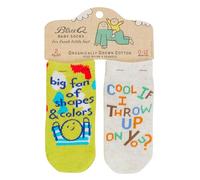 Blue Q Cotton Baby Socks - Funny Newborn Socks 0-12 Months, 2 Pair Gift Set