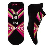Blue Q Funny Athletic No-Show Sneaker Socks. Unisex. Compression Band, Seamless Toe., No I'm Dramatic, L-X-L