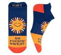 Blue Q Funny Athletic No-Show Sneaker Socks. Unisex. Compression Band, Seamless Toe., No in' Sweat, L-X-L
