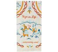 Blue Q Funny Dish Towel ~ High on Life, and Possibly Weed. 100% Cotton, Printed, Vibrant Colors, 28" x 21"