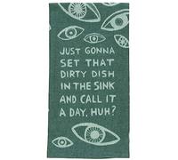 Blue Q Funny Woven Dish Towel ~ Just Gonna Set That Dirty Dish in The Sink? 100% Cotton, Soft, Super Absorbent, 28" x 21"