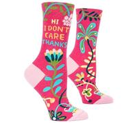 Blue Q Hi. I Don't Care. Crew Socks