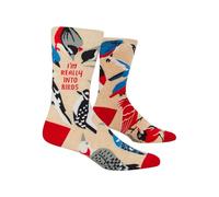 Blue Q Men’s Crew Socks - Funny Novelty Crazy Gift for Dads, Husbands & Guys, Cool Funky Unique Design - Fits Shoe Size 7-12, I'm Really Into Birds, One Size