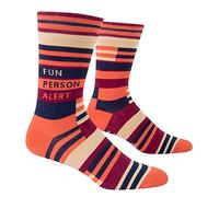 Blue Q Men's Funny Novelty Crazy Crew Socks with Sayings (fit shoe size 7-12), Blue
