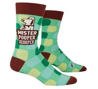 Blue Q Men's Funny Novelty Crazy Crew Socks with Sayings (fit shoe size 7-12), Mr. Pooper Scooper, One Size