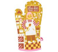 Blue Q Oven Mitt ~ No. I Will Never Want Your Help. Super-Insulated Quilting, Comfy, Natural-Fitting Shape, 100% Cotton