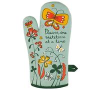 Blue Q Please, One Storm at a Time Funny Oven Mitts - Cute Oven Mitts, Home Kitchen Gifts, Cooking Accessories, Super-Insulated Quilting, Comfy Natural-Fitting Shape, 100% Cotton, Size 12.5"L x 7.5"W
