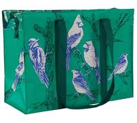 Blue Q Reusable Shoulder Tote Bag - Carry Everywhere Bag with a Hefty Zipper, Durable, Fun Design, 95% Recycled Material, Songbird, One Size, Songbird