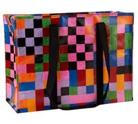 Blue Q Reusable Shoulder Tote Bag - Carry Everywhere Bag with a Hefty Zipper, Durable, Fun Design, 95% Recycled Material