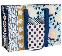 Blue Q Reusable Shoulder Tote Bag - Carry Everywhere Bag with a Hefty Zipper, Durable, Fun Design, 95% Recycled Material, Patchwork, 15 inches W x 11 inches H x 6.25 inches D, Patchwork