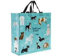 Blue Q Shopper ~ People I Want to Meet: Dogs. Reusable grocery bag, sturdy, easy-to-clean, perfect for dog lovers, 15"h x 16"w x 6"d, made From 95% recycled material.
