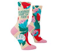 Blue Q Women's Funny Novelty Crazy Crew Socks with Sayings, Menopause What the ?, One size
