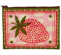 Blue Q Zipper Pouch - Cosmetic Bag for Women, Travel Essentials, Bag, Purse Accessory Storage for Makeup or Toiletries, Made from 95% Recycled Plastic, Strawberry, 7.25" h x 9.5" w
