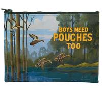 Blue Q Zipper Pouch Grooming Bag for Men, Travel Essentials, Bag, Purse Accessory, Storage for Toiletries, Made from 95% Recycled Plastic, Boys Need Pouches Too, 7.25" h x 9.5" w