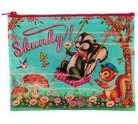 Blue Q Zipper Pouch, Made from 95% Recycled Material, 7.25" h x 9.5" w, Colorful Chunky Zipper, Skunky!, 7.25" x 9.5", Classic