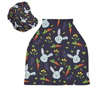 Blue Rabbit Daisy Carrot Stretchy Baby Car Seat Cover,Canopy Nursing Covers,Soft Breathable Windproof Scarf Changepad for Winter Infant Breastfeeding Boys