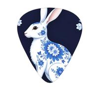 Blue Rabbit Flower Guitar Picks Gift Set - 12 Smooth Durable Plectrums For Acoustic, Electric & Bass Guitar, Perfect Present For Guitar Lovers & Musicians