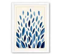 Blue Radiance Botanical Framed Wall Art Print A2 (59.4×42cm) White, Wall Decor for Living Room, Bedroom, Office & Home, Ready to Hang, Art Gift