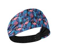 Blue Rainforest Flamingo no slip comfortable headbands for women Elastic hair for Running Athletic Sports Volleyball bandas para el sudor