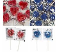 Blue Raspberry, Cherry Heart Lollipops 5.2g | Pick Any Flavour & Number of lollies