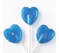 Blue Raspberry Heart Shaped Lollipops, Sweet Candy Lollies Ideal for Wedding Favours, Valentines Day, Baby Showers, and Party Favours - Pack of 20 Lollipops