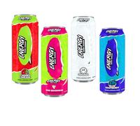 Blue Raspberry,Sour Watermelon,Cherry Limeade,Original Zero Sugar Energy Mixed Drink Cans 500ml (4 x Mixed Cans)