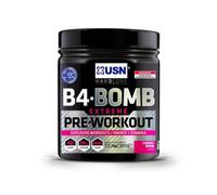 USN B4 Bomb Pre Workout Powder - 300g (20 Servings) Energy Drink Powder for Explosive Energy & Performance, 200mg Caffeine, 6000mg Citrulline, Creatine & 2000mg Beta Alanine - Blue Raspberry Flavour