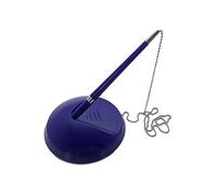 Blue Reception Pen On Chain With Stand + 3 Refills - Bank Desk Shop Office Hotel