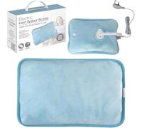 Blue Rechargeable Electric Hot Water Bottle | Hand & Body Warmer Massaging | Fast Heating Heat Pad Cozy Pain Relief | Auto Shut-Off & Overheat Protection | No Refill | 30 x 29 cm