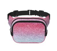 Blue Red And Purple Pastel Colors Print Unisex Square Double Layer Waist Bag Crossbody Fanny Pack Travel Workout Accessory, Black, One Size