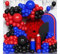 Blue Red Black Balloon Arch Kit, 141 Pcs Royal Blue and Red Balloon Garland | 18/ 12/ 10 Inch Balloons for Boys Birthday, Baby Shower, Theme Party Decorations, Graduation, Anniversary