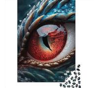 Blue Red Dragon Eye 1000 Pieces Puzzles for Teenagers Gifts Wooden Puzzle Jigsaws for Adults Home Educational Games DIY Toys 1000pcs (38x26cm)