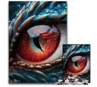 Blue Red Dragon Eye Adult Jigsaw Puzzles 1000 Pieces Challenging Puzzles Family Fun Activity, Brain Challenge, for Teenager 26X38CM/10.23x14.96inch