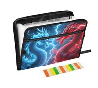 Blue Red Dragon Lightning Expanding File Folder A4,13 Pockets File Organiser, Paperwork A4 Plastic Wallet Document Storage Expander for School,Office and Home