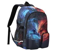 Blue Red Dragon School Backpack for Kids Teen, Large Capacity Bookbag Laptop Bag Travel BackPack for Middle School College