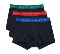 (Blue-Red-Green, XL) Gant Mens Trunks 3 Pack Mixed Gant Repeat Logo Stretch Underwear Cotton Trunks