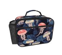 Blue-Red Jellyfish Lunch Box- Reusable Thermal Tote with 3-Layer Insulation, Leakproof & Easy to Clean - Lunch Box for Office, Gym, Picnic